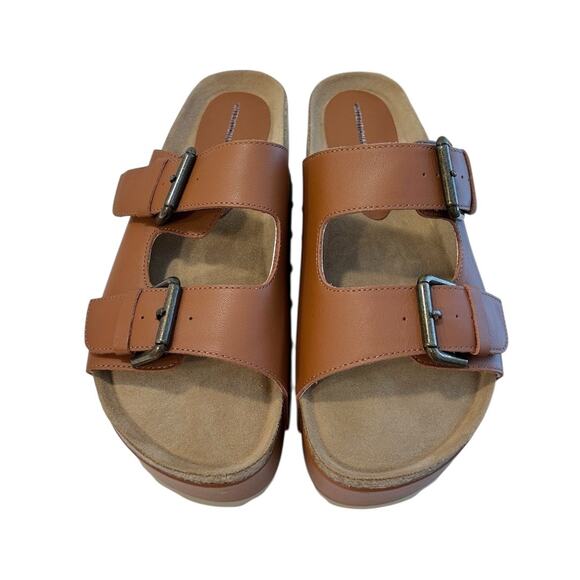Intentionally Blank Cooper-2 Leather Platform Sandal Women's 40/9.5 Chestnut NEW - Picture 1 of 10